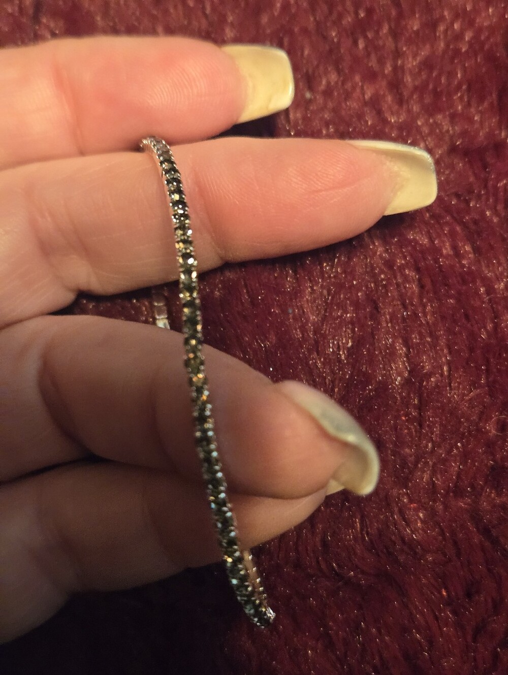 Delicate Black Crystal Tennis Stretch Bracelet